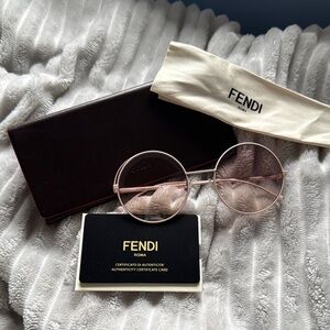 Fendi Pink Round Sunglasses